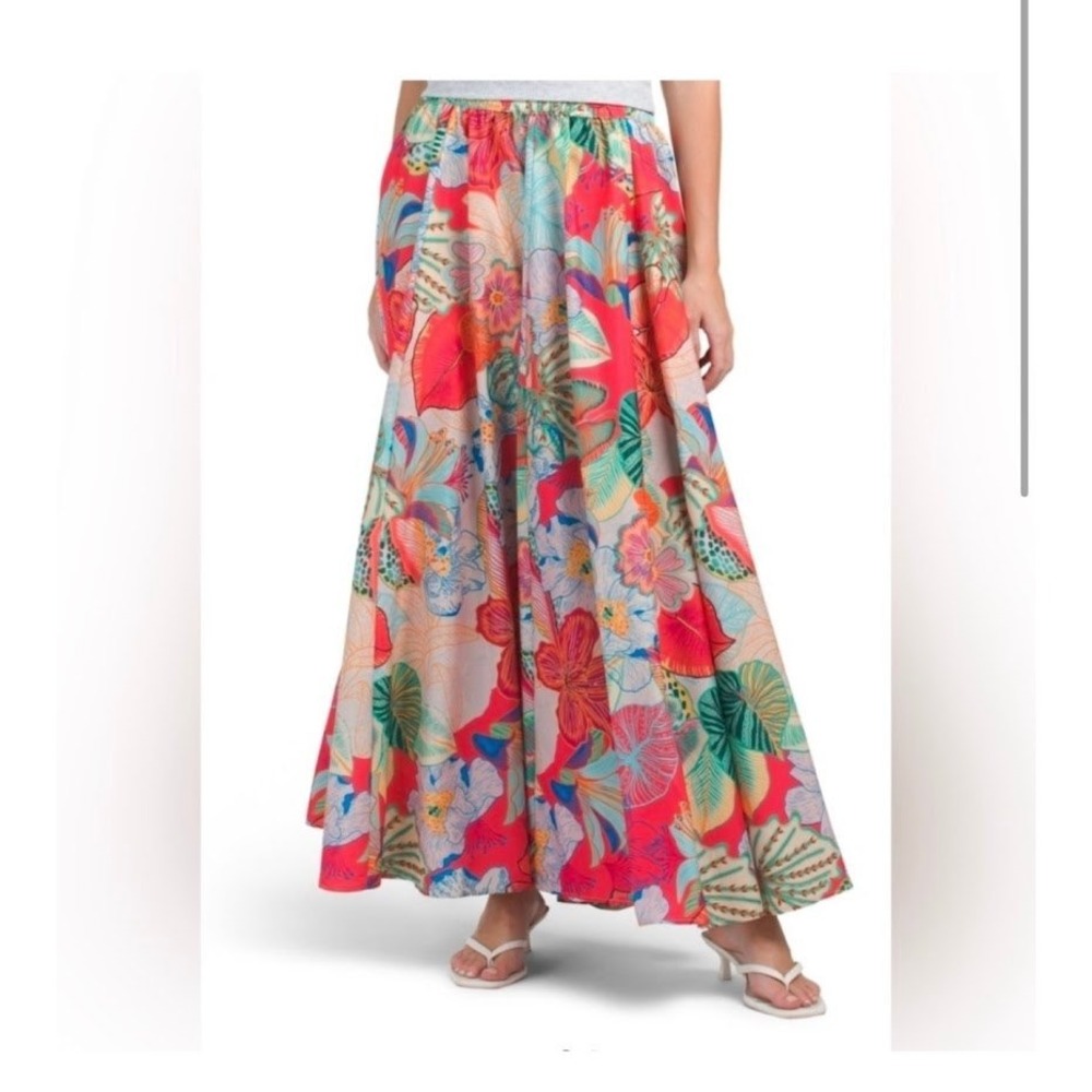Calypso St. Barth Tropical Floral Maxi Skirt - L Boho Resort